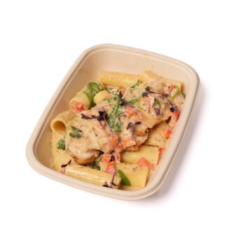 Craamy Cajun Rigatoni With Red Pepper Spinsch